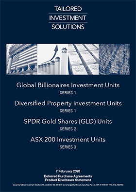 Investment Units PDS cover